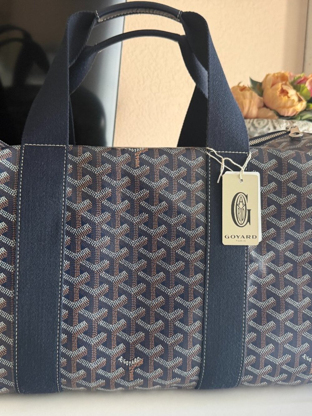Goyard Voltigeur MM Pet Travel Bag Navy PHW